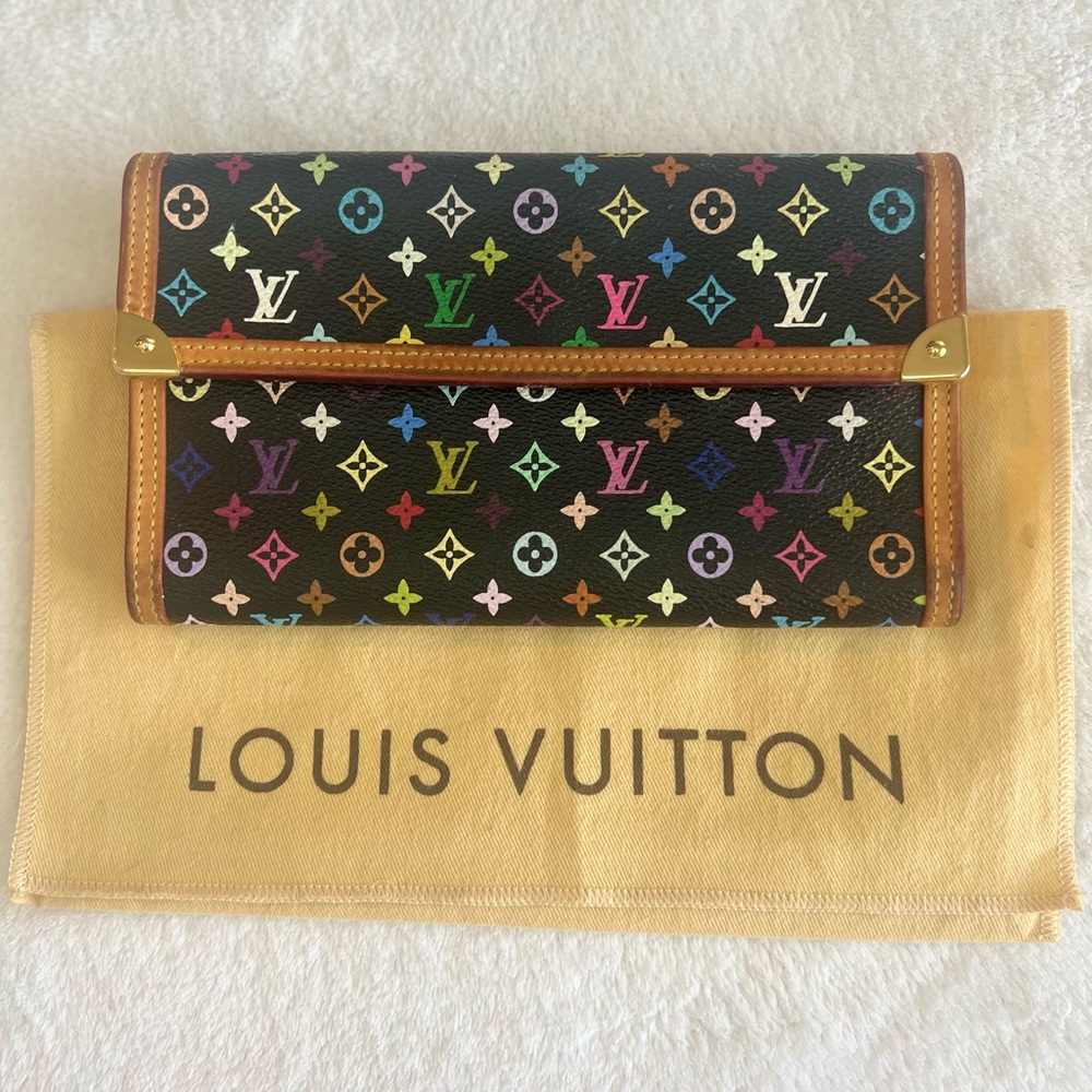 Louis Vuitton Black Monogram Muticolored Wallet